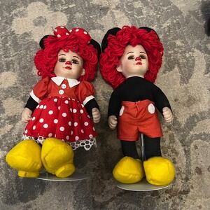 Marie Osmond Fine Porcelain Twins Collector Dolls Mickey Minnie Mouse Inspired